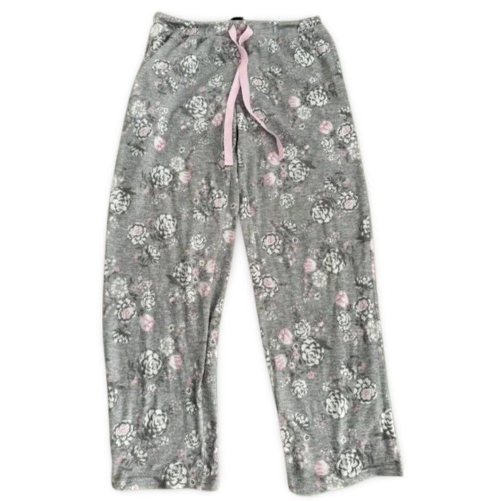 Laura Ashley Floral Grey Soft Pajama Pants