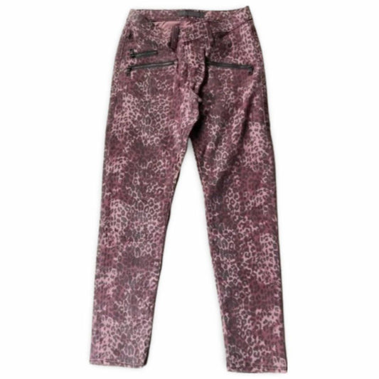 Rock and Republic Purple Animal Print Denim Zipper Pocket Pants