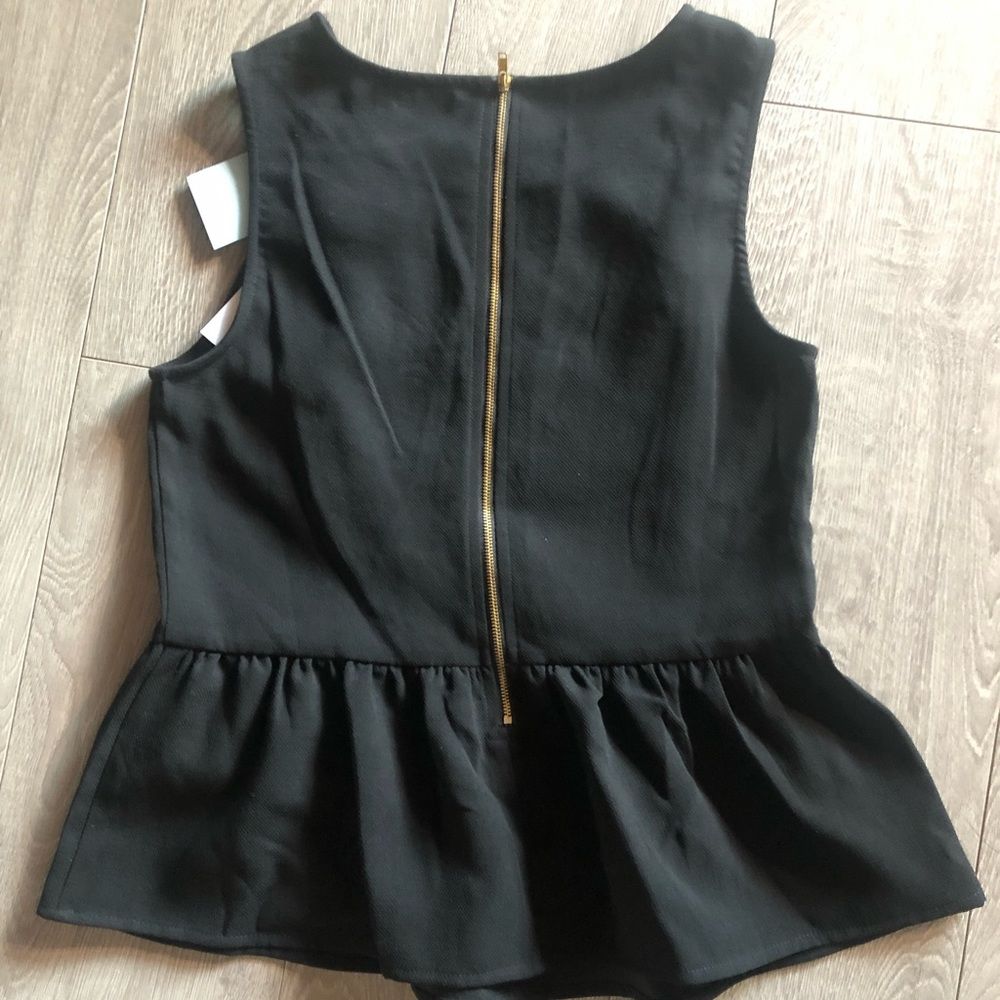 Collective Concepts Black Peplum Blouse Top