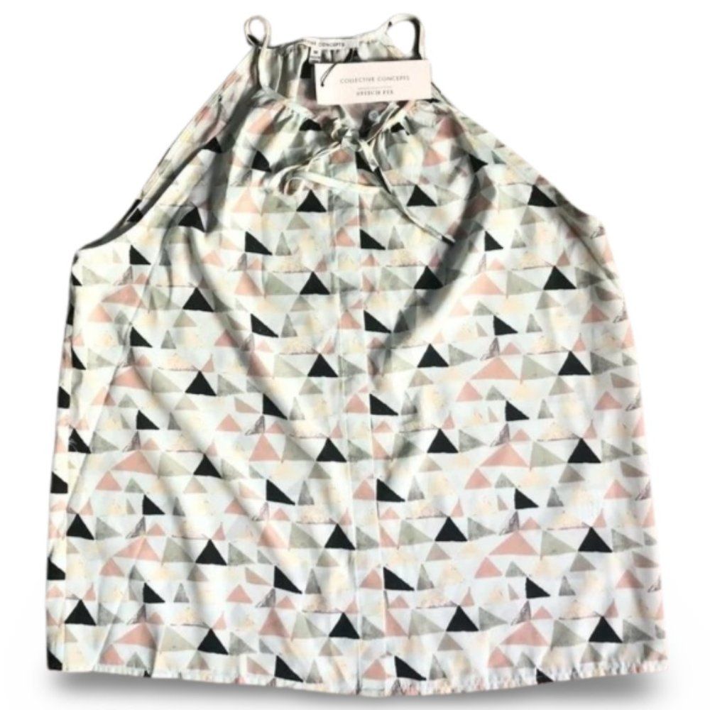 Collective Concepts NWT Triangle Patterned Halter Blouse Shirt