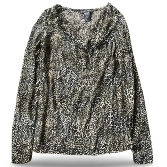 INC International Concepts Animal Print Long Sleeve Top