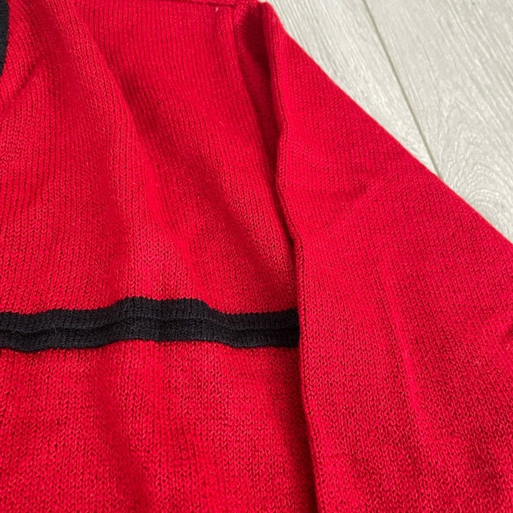 Norton McNaughton Red and Black Cardigan Sweater