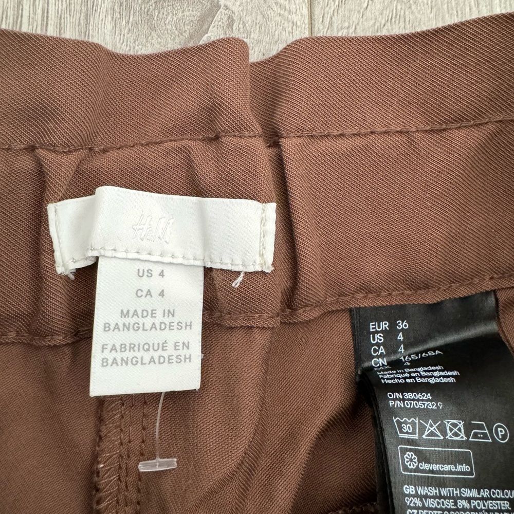 H&M Brown Casual Ruffled Waist Pants