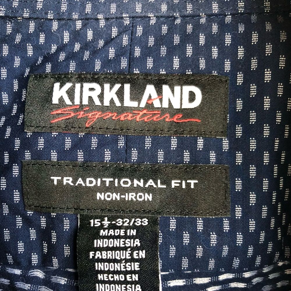 Kirkland Buttoned Down Navy Blue Dress Shirt