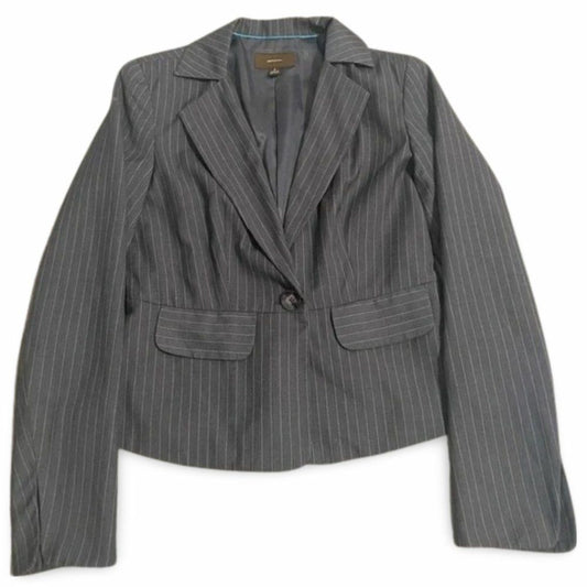 Merona Striped Grey Casual Blazer Coat