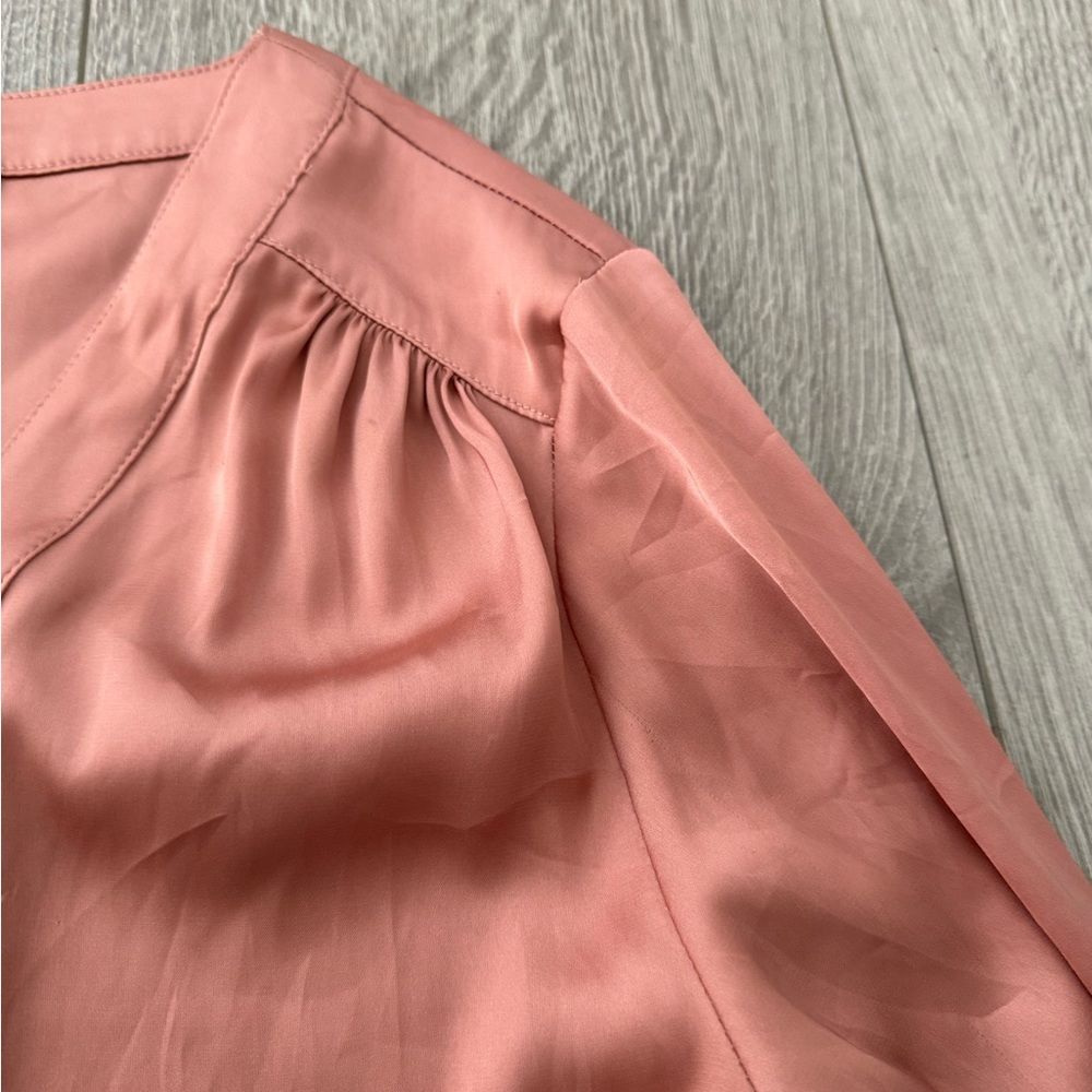 White House Black Market Satin Pink Blouse Top