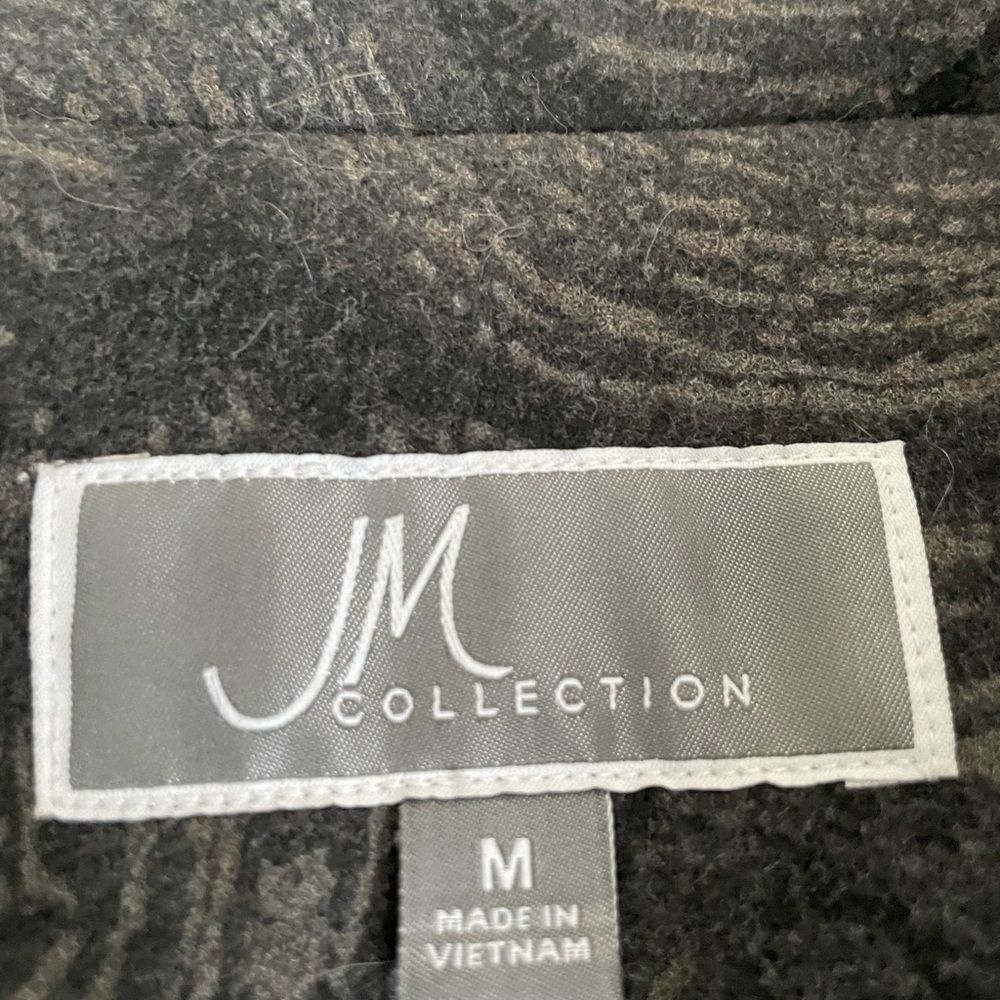 JM Collection Dark Grey Floral Coat Jacket