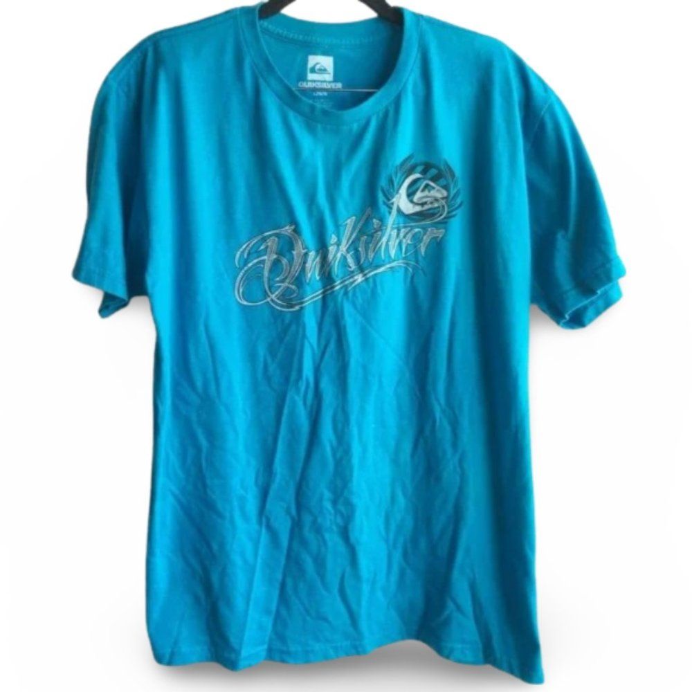 Quiksilver Blue Surfer Graphic Short Sleeve Shirt Top