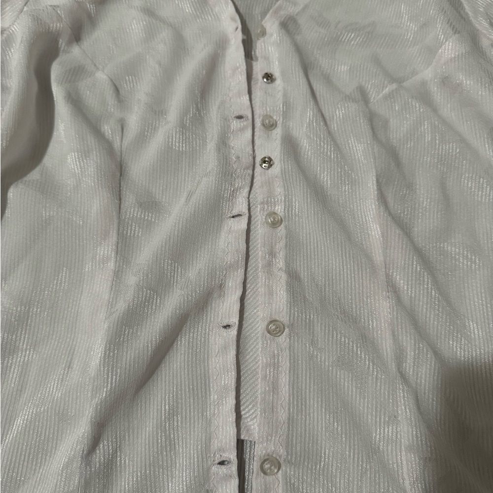 Vietnamese Ao Ba Ba White Buttoned Blouse