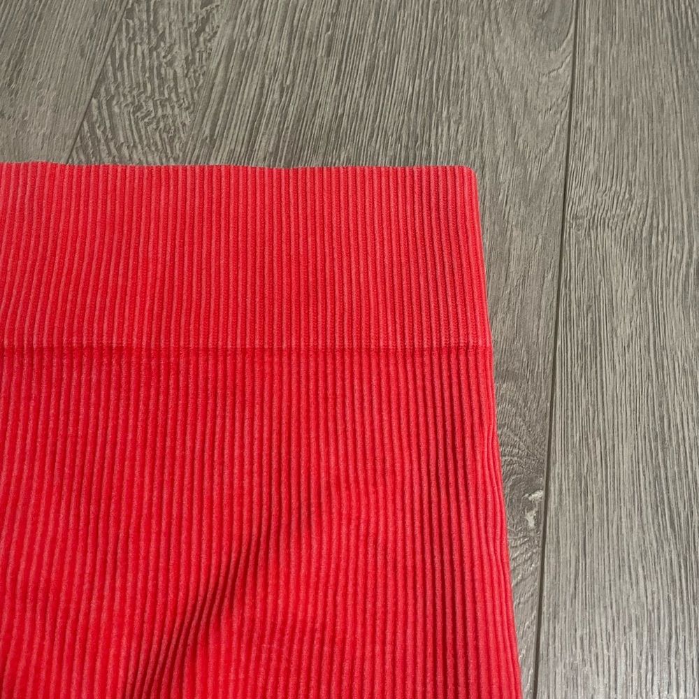 Forever 21 Red Ribbed Athletic Legging Pants