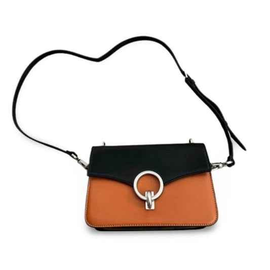 Charles and Keith Tan Black Crossbody Bag Purse