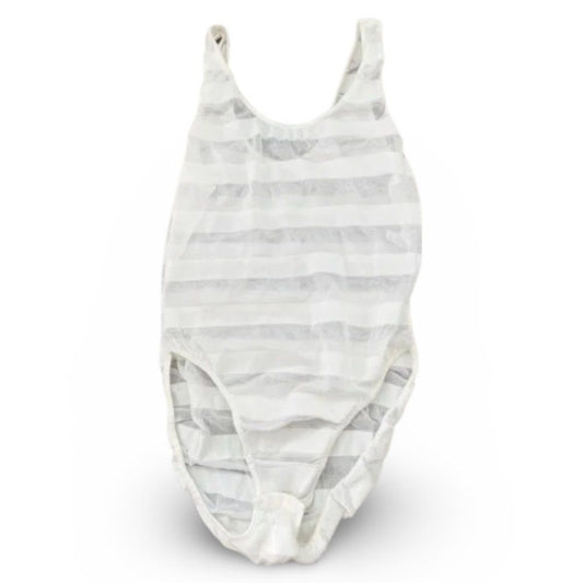 Macy’s Sheer Ivory Striped Bodysuit