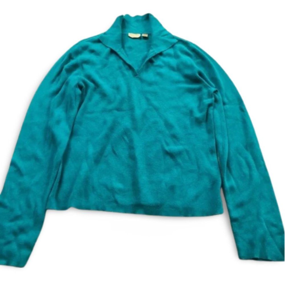 Caslon Teal Knitted Collared Sweater