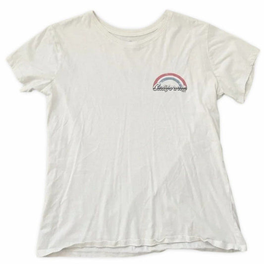 Cotton On California Rainbow White Tee Shirt Top