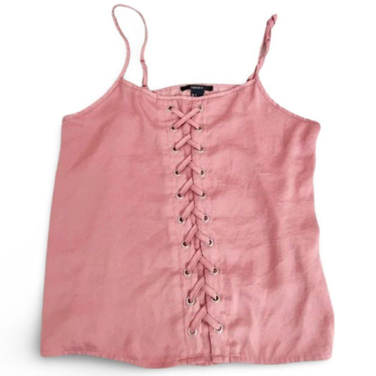 Forever 21 Satin Pink Tank Top Shirt