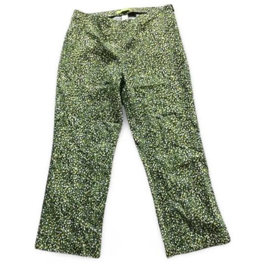 Sigrid Olsen Green Viney Confetti Patterned Capris Pants