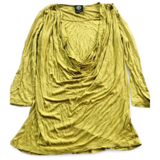 Bobeau layered Yellow Loose Stretchy Blouse Top