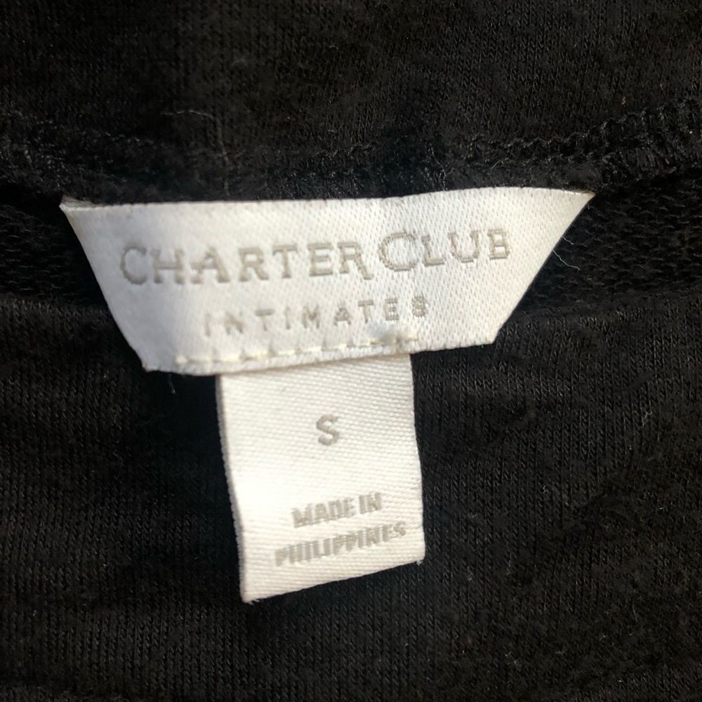 Charter Club Black Long Sleeve Lounge Top Shirt