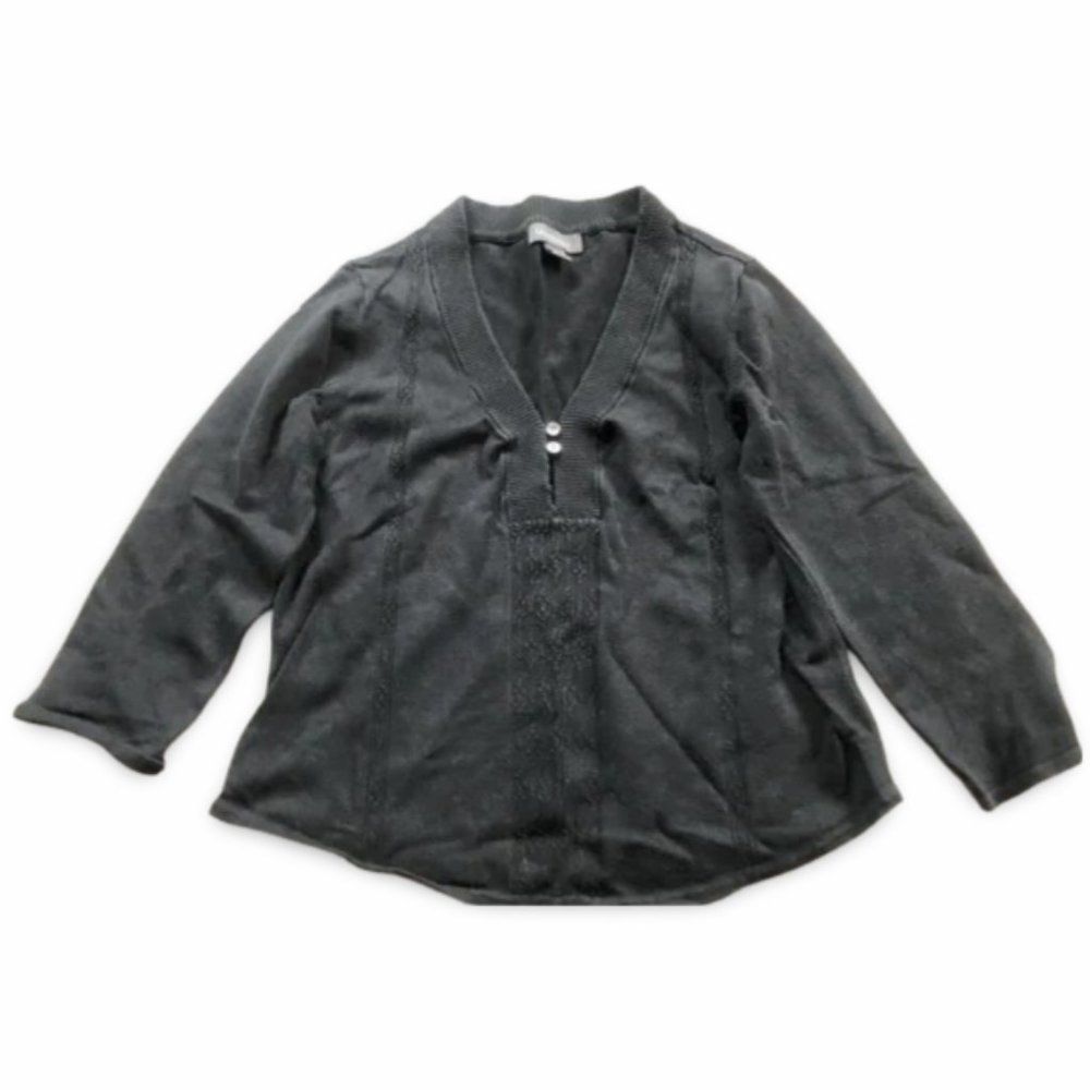 Mendocino Black Knitted Front Buttoned Shirt