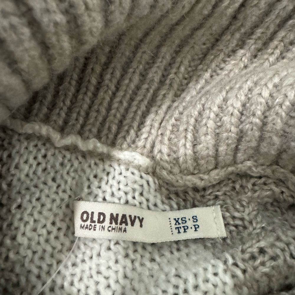 Old Navy Scowl Neck Knitted Grey Sweater