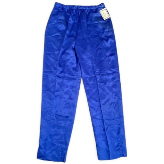 Edward Petite Vintage NWT Blue Pure Silk Pajama Lounge Pants