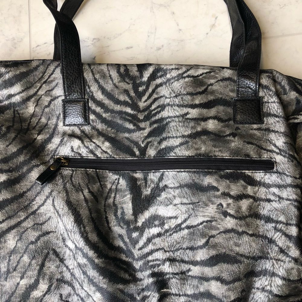 H&M Animal Printed Grey Duffle Tote Bag