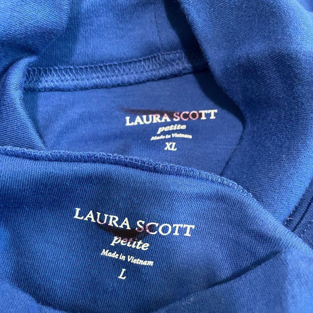 Laura Scott Turtle Neck Blue Long Sleeved Shirt