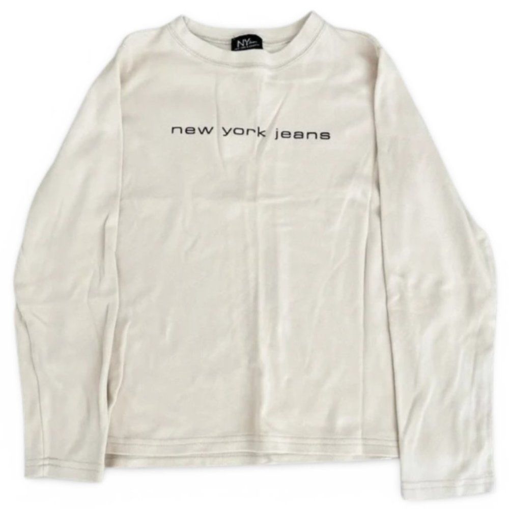 New York and Company Beige Long Sleeve Shirt