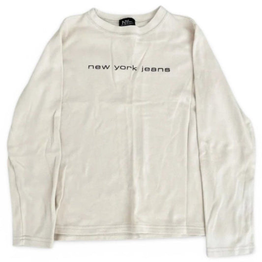 New York and Company Beige Long Sleeve Shirt