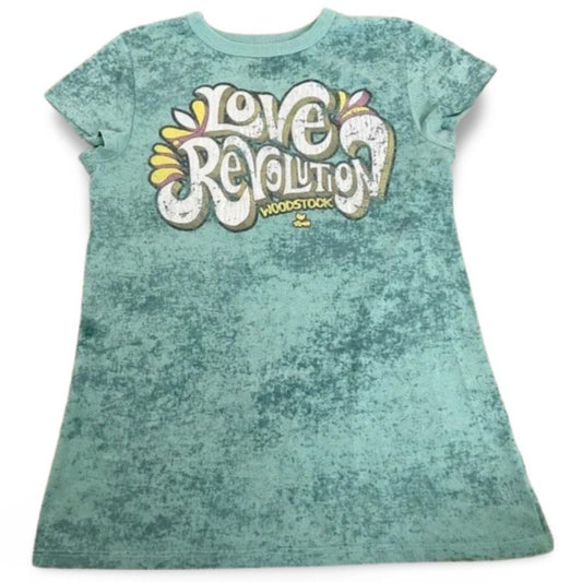 Woodstock Green Graphic Love Revolution Hipster Shirt