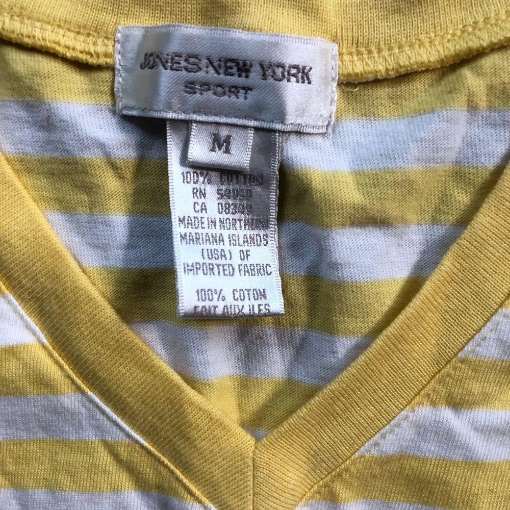 Jones New York NWT Yellow Striped Shirt Top