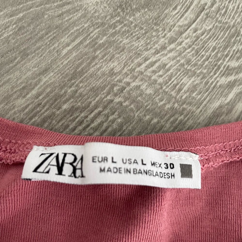 Zara Pink Athletic Cropped Tank Top