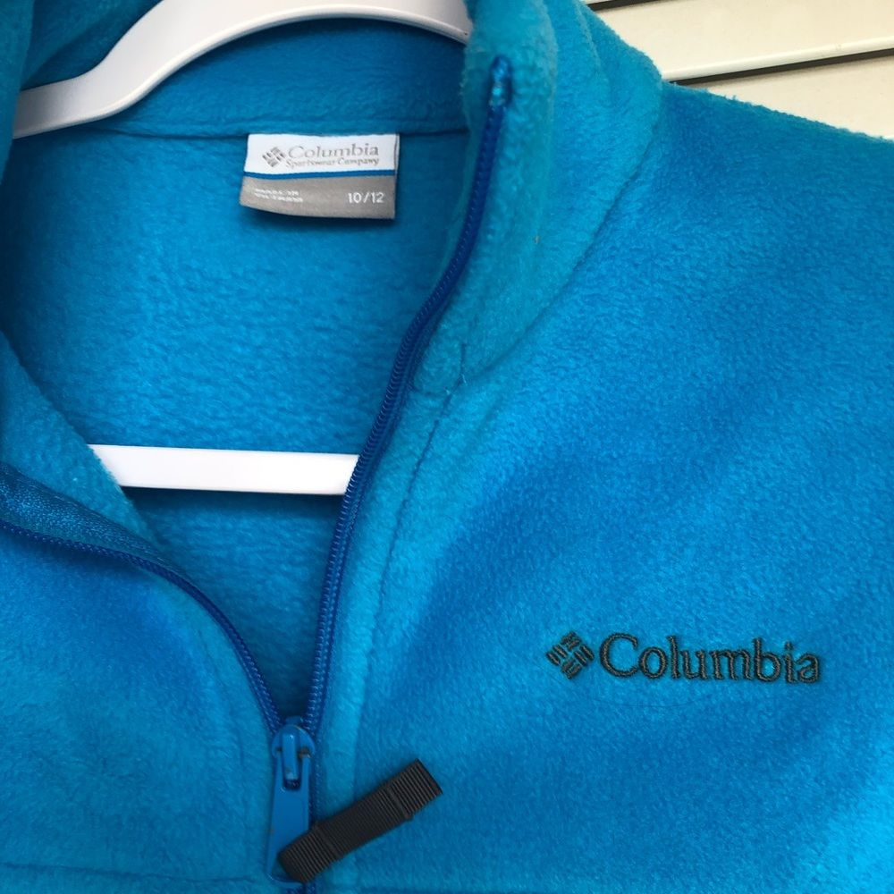 Columbia Fleece Jacket Zip Up Blue Sweater Jacket