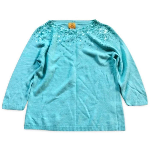 Rudy Rd Light Blue Sequined Long Sleeve Shirt