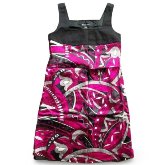 International Concepts Patterned Pink And Black Mini Dress