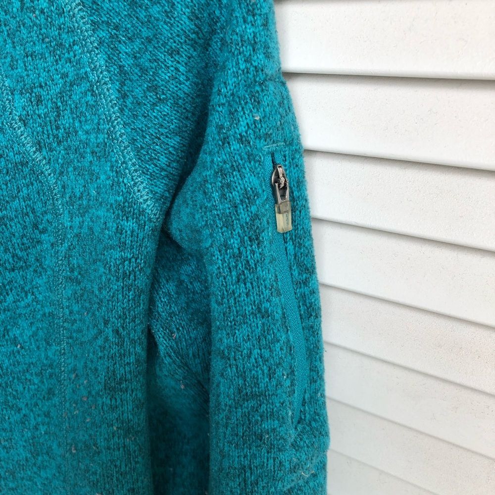 Eddie Baur Blue Quarter Zip Stitch Patterned Pullover Sweater