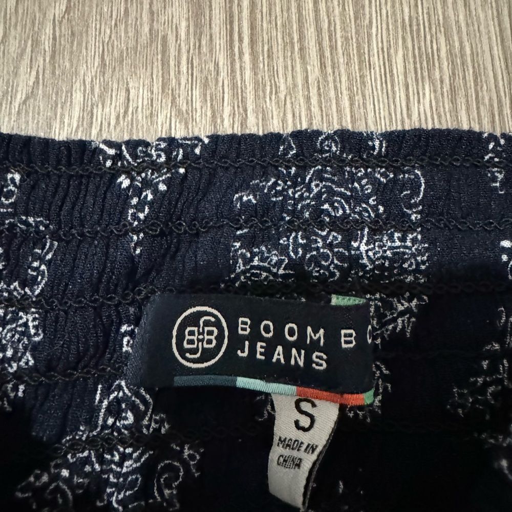 Boom Jeans Navy Patterned Flowy Pants