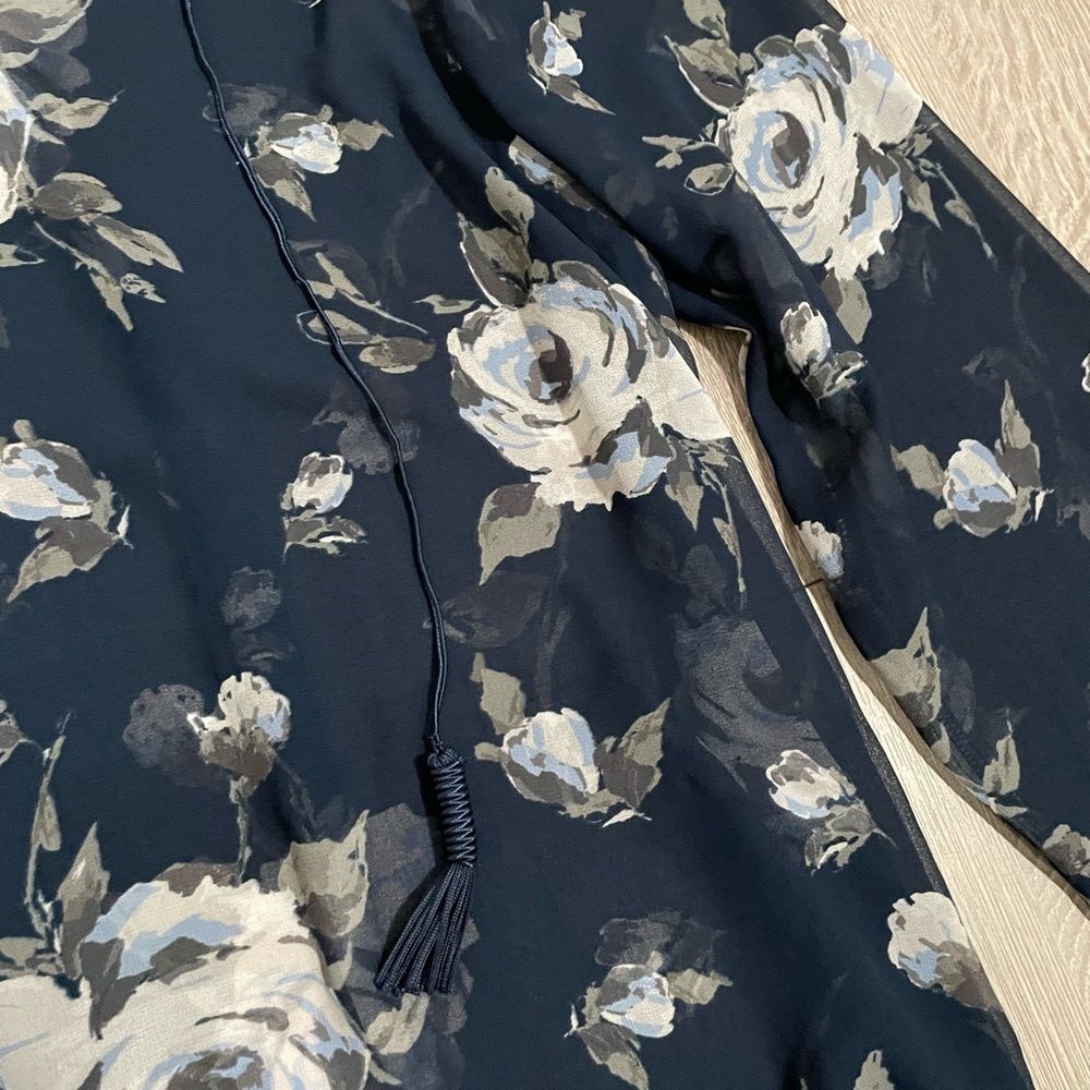 Lane Bryant Flowy Blue Floral Blouse Top