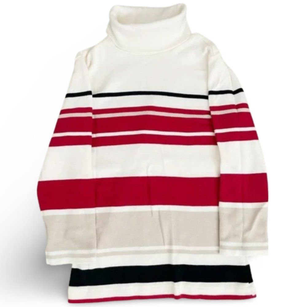 The Limited White and Red Turtleneck Sweater