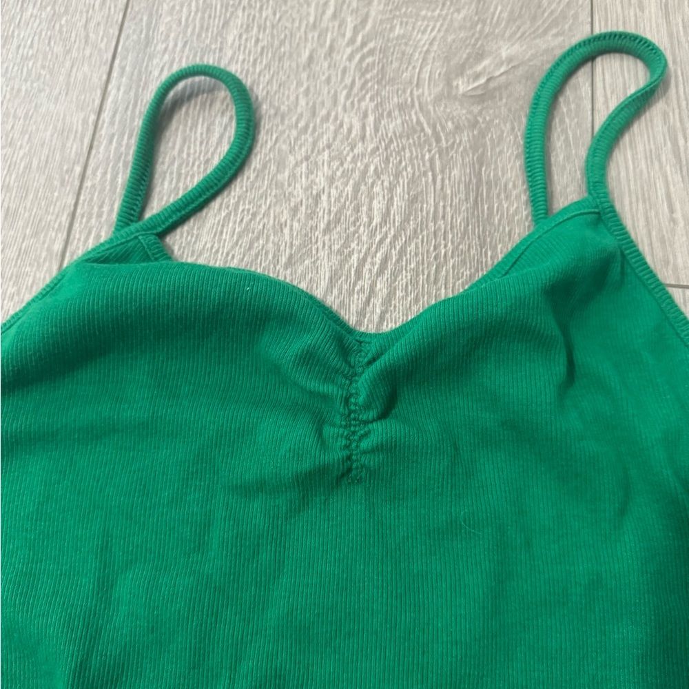 No Boundaries Green Pinched Front Tank Top