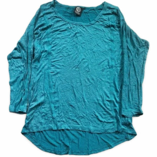 Bobeau Blue Sparkly Soft Long Sleeve Shirt