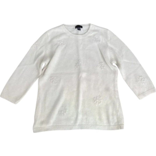 Limited Too Knitted Flower Embroidered Pullover Sweater