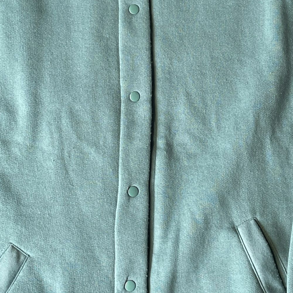 Blair Buttoned Bomber Teal Fleece Jacket