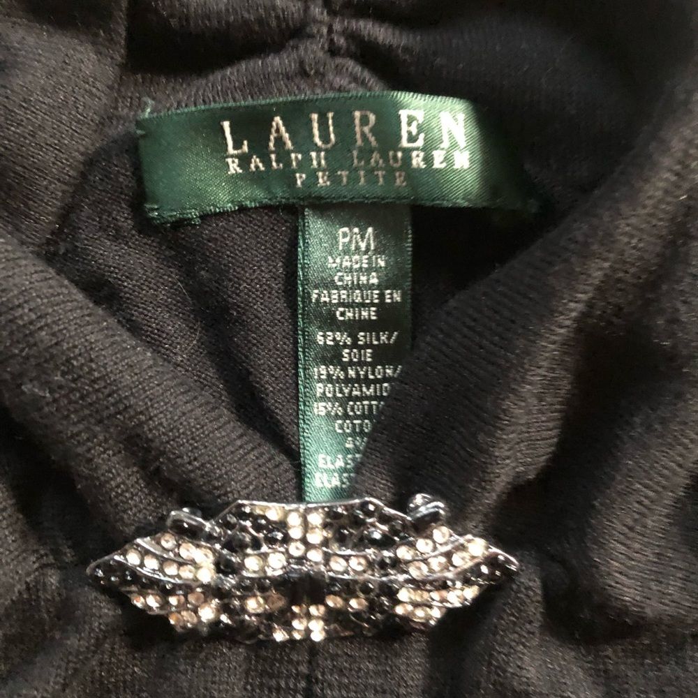 Ralph Lauren Black High Neck Pendant Long Sleeve Shirt