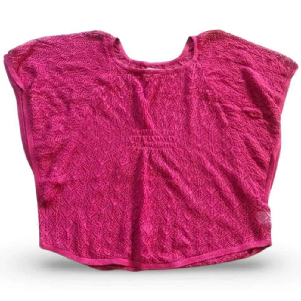 Sonoma Flared Sleeve Fitted Crotchet Pink Blouse Top