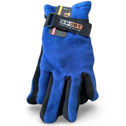 Trend Dark Blue Ski Gear Fleece Sporty Winter Gloves