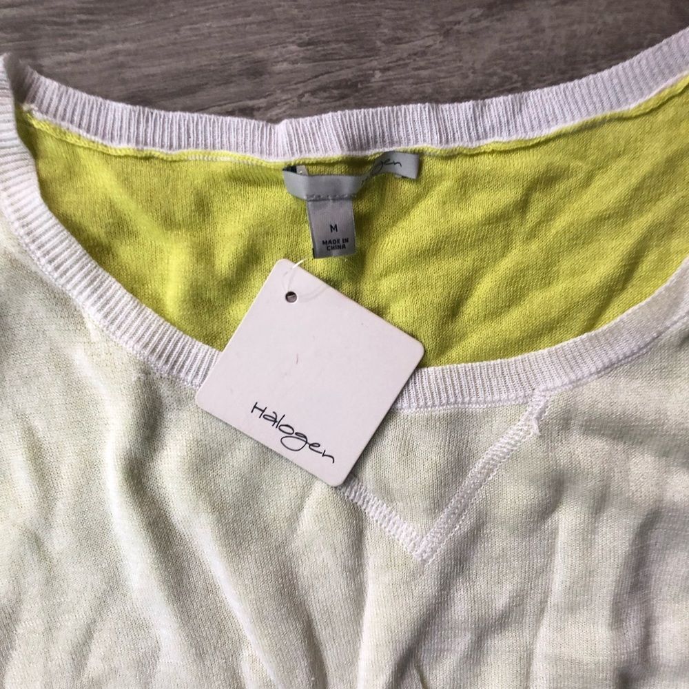 Halogan NWT White and Yellow Long Sleeve Shirt