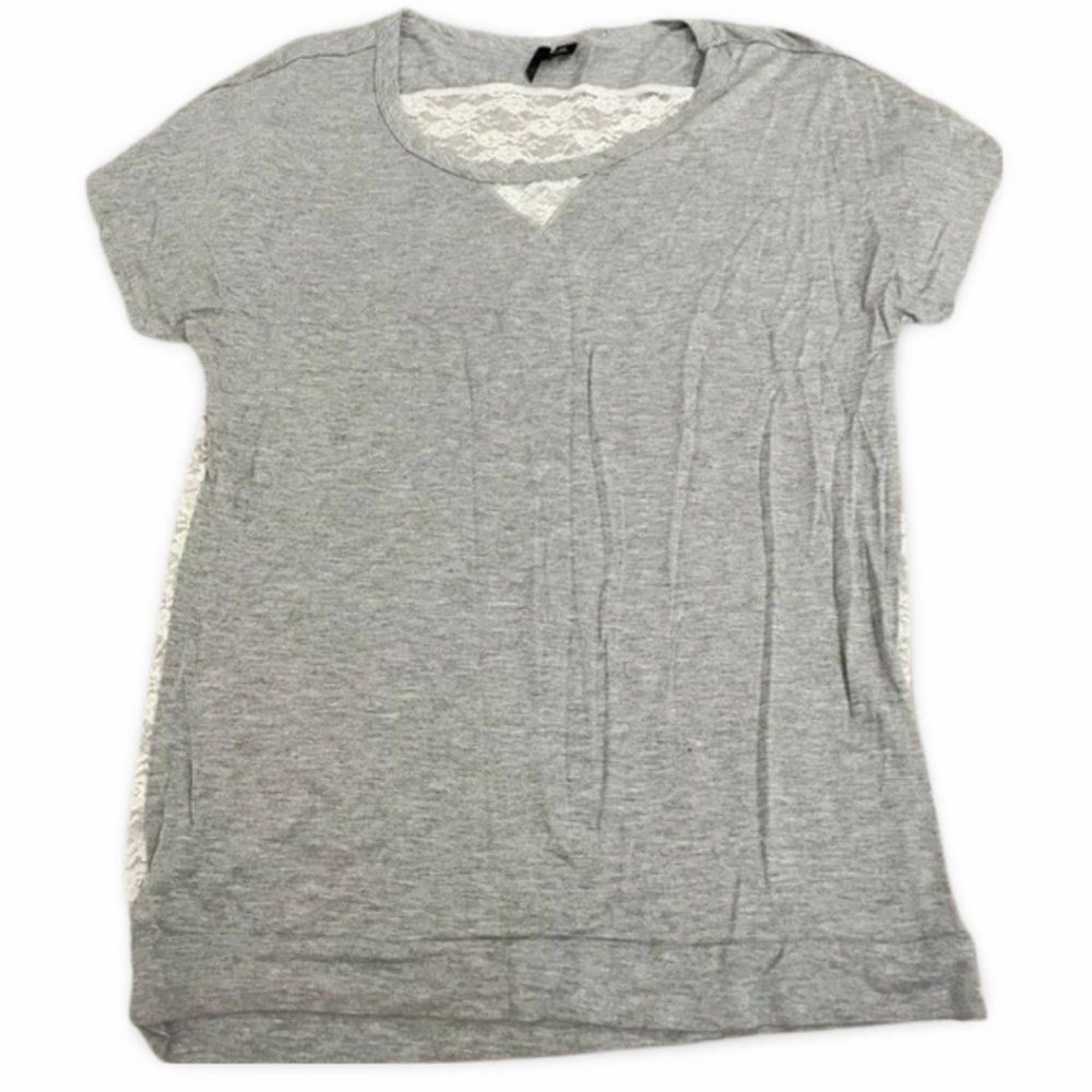 Kensie NWT Grey Soft Laced Blouse Top