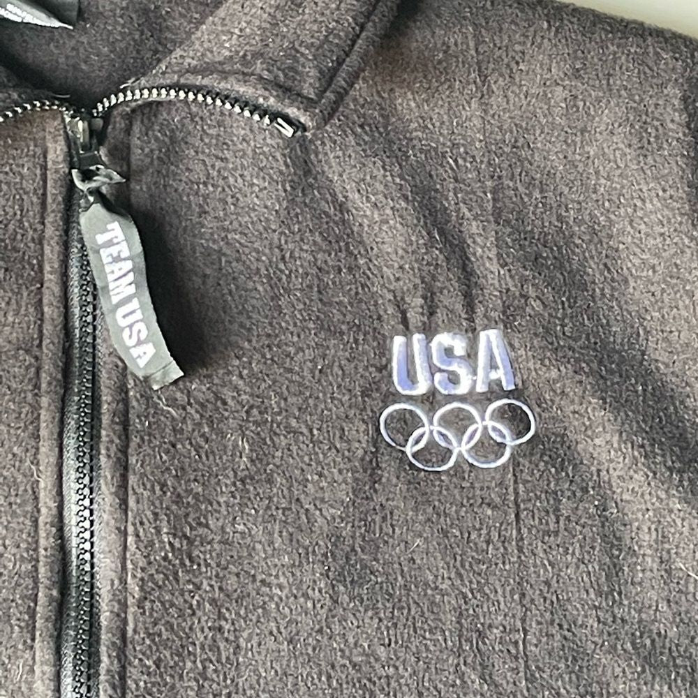 Team USA Grey Zip Up Fleece Vest Jacket