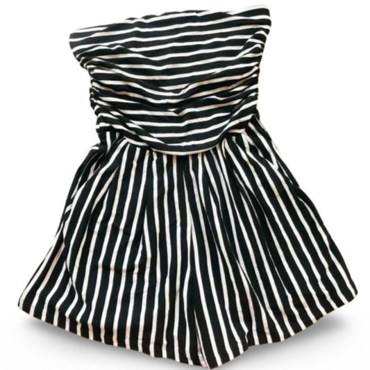 Fashion Nova Striped Strapless Romper